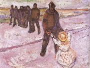 Edvard Munch Worker and children oil on canvas